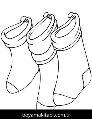 Noel Çorabı boyama sayfası – evde etkinlik, ücretsiz yazdır