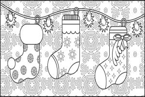 Noel Çorabı boyama sayfası,  coloring page, Yazdırılabilir Noel Çorabı Çiz, 