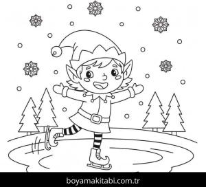 Noel Elfi boyama sayfası – boyama etkinliği, çocuk aktivitesi