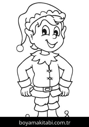 Noel Elfi boyama sayfası – kolay boyama, eğitici aktivite