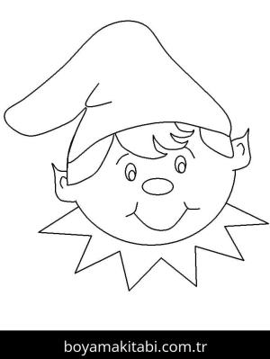 Noel Elfi boyama sayfası – eğitici aktivite, yaratıcılık
