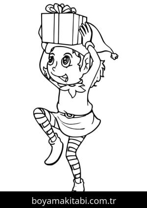 Noel Elfi boyama sayfası – ücretsiz yazdır, boyama etkinliği