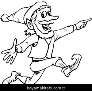 Noel Elfi boyama sayfası – el becerilerini geliştirir, boyama çalışması