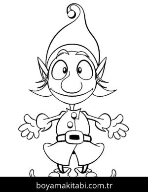 Noel Elfi boyama sayfası – sanatsal çalışma, çocuklar için