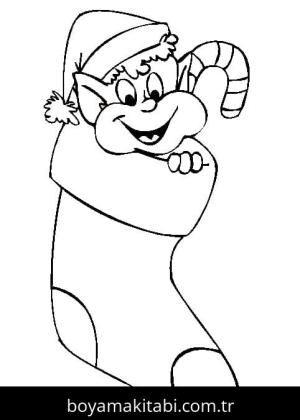 Noel Elfi boyama sayfası – eğlenceli etkinlik, el becerilerini geliştirir