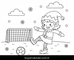 Noel Elfi boyama sayfası – PDF indir, sevimli karakter