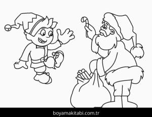 Noel Elfi boyama sayfası – PDF indir, sevimli karakter