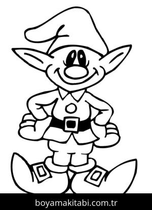 Noel Elfi boyama sayfası – yaratıcılığı geliştirir, keyifli zaman