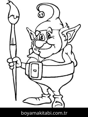 Noel Elfi boyama sayfası – yaratıcılığı geliştirir, keyifli zaman