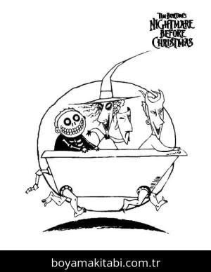 Noel Gecesi Kabusu boyama sayfası – renkli çizimler, okul öncesi