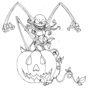 Noel Gecesi Kabusu boyama sayfası,  coloring page, Kötü Jack Skellington’ı çiz, 