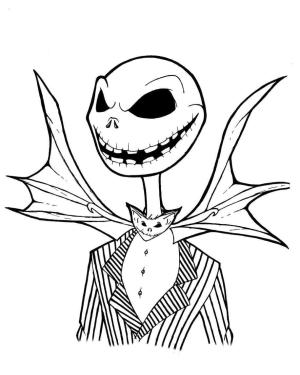 Noel Gecesi Kabusu boyama sayfası,  coloring page, Ürkütücü Jack Skellington, 