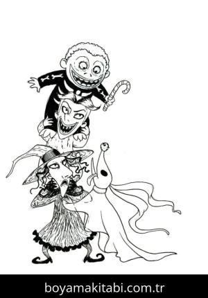 Noel Gecesi Kabusu boyama sayfası – yaratıcılığı geliştirir, keyifli zaman