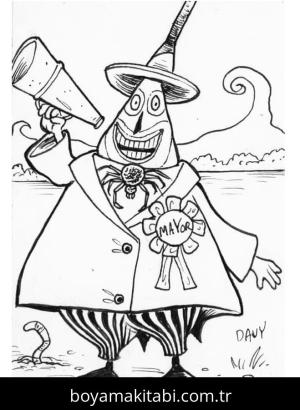 Noel Gecesi Kabusu boyama sayfası – PDF indir, sevimli karakter