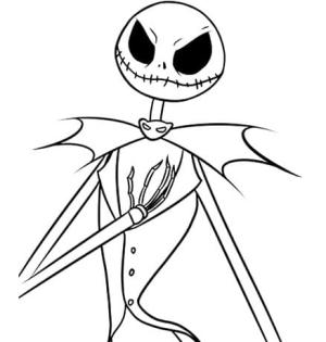 Noel Gecesi Kabusu boyama sayfası,  coloring page, Jack Skellington’ı Ücretsiz Yazdırılabilir Olarak Çizin, 