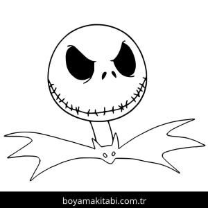 Noel Gecesi Kabusu boyama sayfası – çizgi film temalı, basit çizim