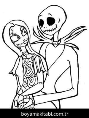 Noel Gecesi Kabusu boyama sayfası – sevimli karakter, sanatsal çalışma