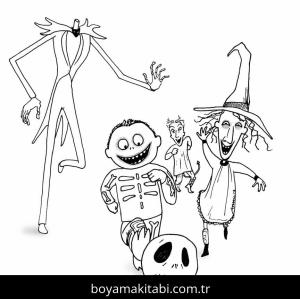 Noel Gecesi Kabusu boyama sayfası – boyama çalışması, yaratıcılığı geliştirir