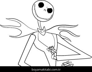 Noel Gecesi Kabusu boyama sayfası – sevimli karakter, sanatsal çalışma