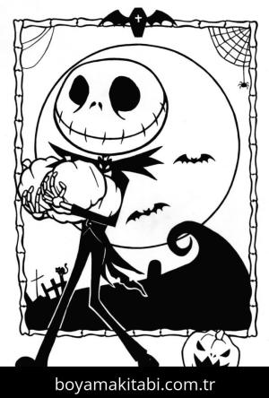 Noel Gecesi Kabusu boyama sayfası – el becerilerini geliştirir, boyama çalışması