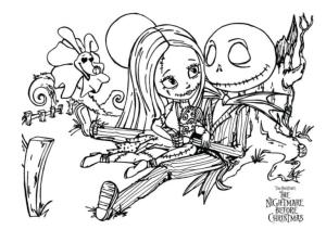 Noel Gecesi Kabusu boyama sayfası,  coloring page, Jack ve Sally’den Noel Gecesi Kabusu, 