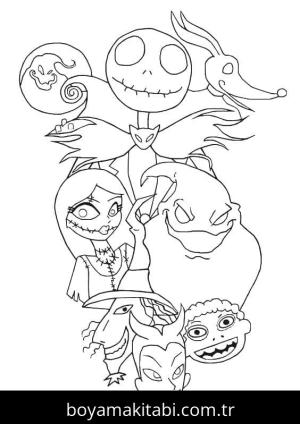 Noel Gecesi Kabusu boyama sayfası – okul öncesi, evde etkinlik