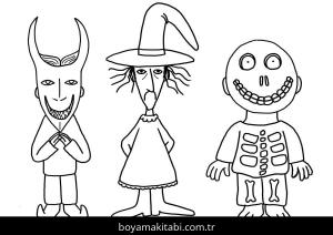 Noel Gecesi Kabusu boyama sayfası – el becerilerini geliştirir, boyama çalışması