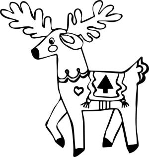 Noel Hayvanları boyama sayfası,  coloring page, Bir Noel Ren Geyiği, 