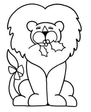 Noel Hayvanları boyama sayfası,  coloring page, Noel Aslanı, 