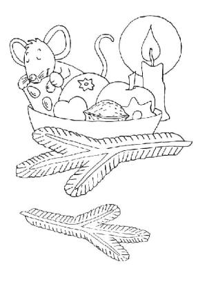 Noel Hayvanları boyama sayfası,  coloring page, Noel Faresi, 