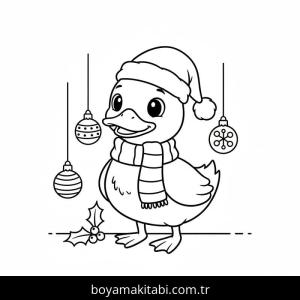 Noel Hayvanları boyama sayfası – çocuklar için, çizgi film temalı