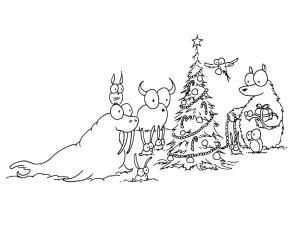 Noel Hayvanları boyama sayfası,  coloring page, Noel Ağacı ve Hayvanlar, 