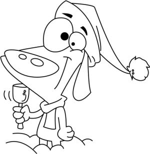 Noel Hayvanları boyama sayfası,  coloring page, Karikatür Noel Köpeği, 