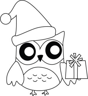 Noel Hayvanları boyama sayfası,  coloring page, Şirin Noel Baykuşu, 