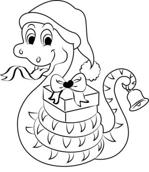 Noel Hayvanları boyama sayfası,  coloring page, Noel Yılanı çizmek, 