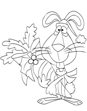 Noel Hayvanları boyama sayfası,  coloring page, Noel Tavşanı, 