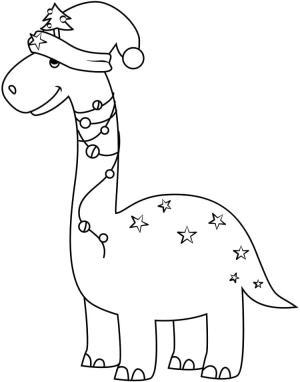 Noel Hayvanları boyama sayfası,  coloring page, Şirin Noel Dinozoru, 