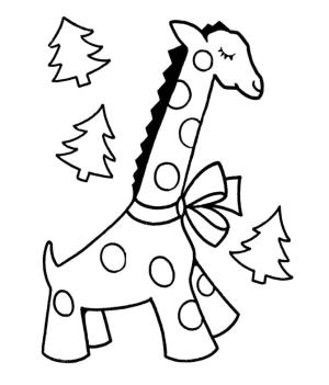 Noel Hayvanları boyama sayfası,  coloring page, Noel Zürafası, 