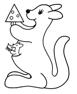 Noel Hayvanları boyama sayfası,  coloring page, Şirin Noel Kangurusu, 