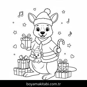 Noel Hayvanları boyama sayfası – kolay boyama, eğitici aktivite