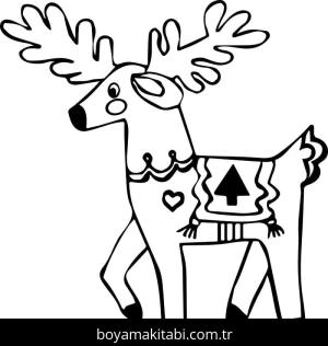 Noel Hayvanları boyama sayfası – PDF indir, sevimli karakter