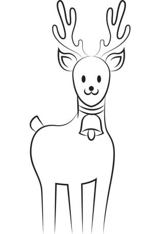 Noel Hayvanları boyama sayfası,  coloring page, Şirin Noel Ren Geyiği, 