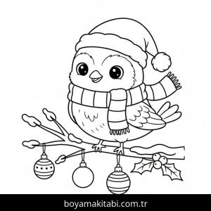 Noel Hayvanları boyama sayfası – PDF indir, sevimli karakter