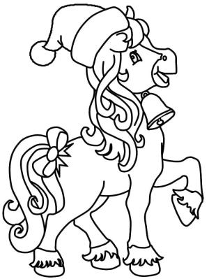 Noel Hayvanları boyama sayfası,  coloring page, Şirin Noel Atı, 