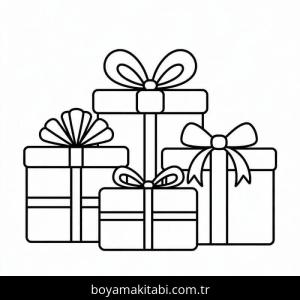 Noel Hediyeleri boyama sayfası – boyama etkinliği, çocuk aktivitesi