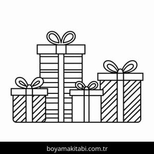 Noel Hediyeleri boyama sayfası – sanatsal çalışma, çocuklar için