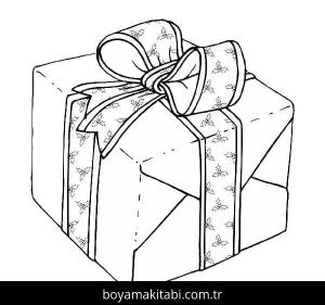 Noel Hediyeleri boyama sayfası – çizgi film temalı, basit çizim