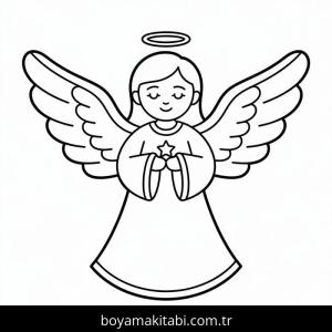 Noel Meleği boyama sayfası – renkli çizimler, okul öncesi