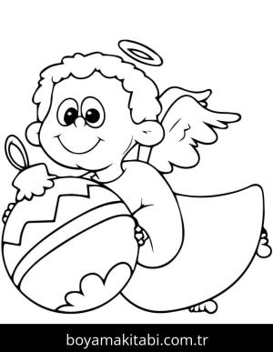 Noel Meleği boyama sayfası – yaratıcılık, eğlenceli etkinlik