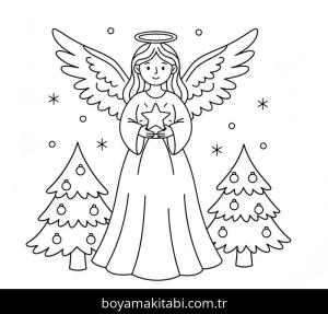 Noel Meleği Boyama Sayfaları